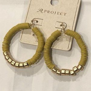 Mustard & Gold Beaded Earrings